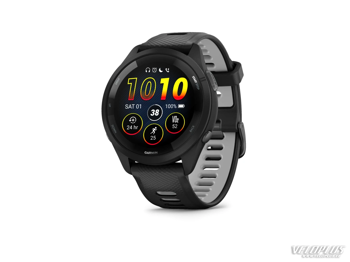 Garmin Forerunner 265, Must koos musta/püssirohuhalli silikoonrihmaga