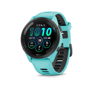 Garmin Forerunner 265, чёрная рамка с морско-зелёным корпусом