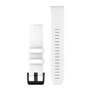 Replacement band Garmin QuickFit Silicone 22mm, White with Black Stainless Steel Hardware