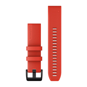 Replacement band Garmin QuickFit Silicone 22mm, Laser Red with Black Stainless Steel Hardware