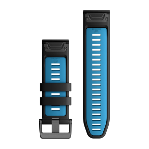 Nomaiņa Garmin QuickFit 26mm Melns / Cirrus Zils Silikons