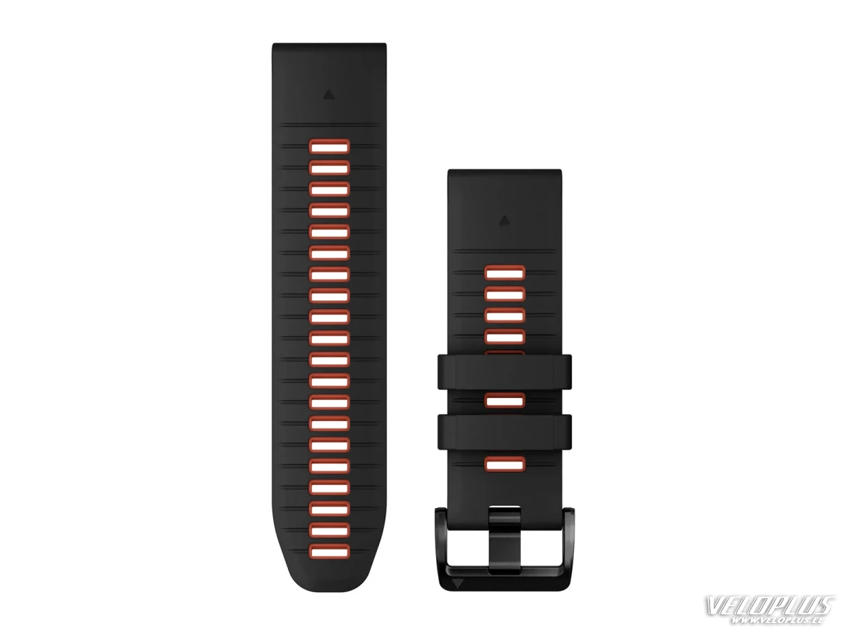 Aizvietojamā siksniņa Garmin QuickFit 26mm Melna/Flame Red Silikona