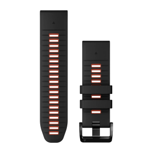 Aizvietojamā siksniņa Garmin QuickFit 26mm Melna/Flame Red Silikona