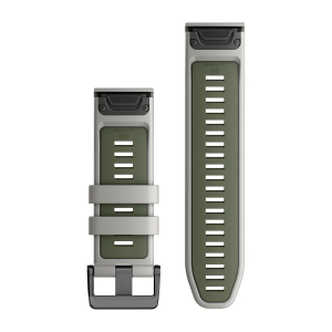 Nomaiņa Garmin QuickFit 26mm Miglas pelēks/Moss silikons