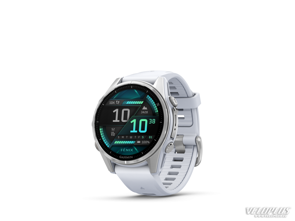 Garmin fenix 8 – 43 mm, AMOLED,hõbedane/valge