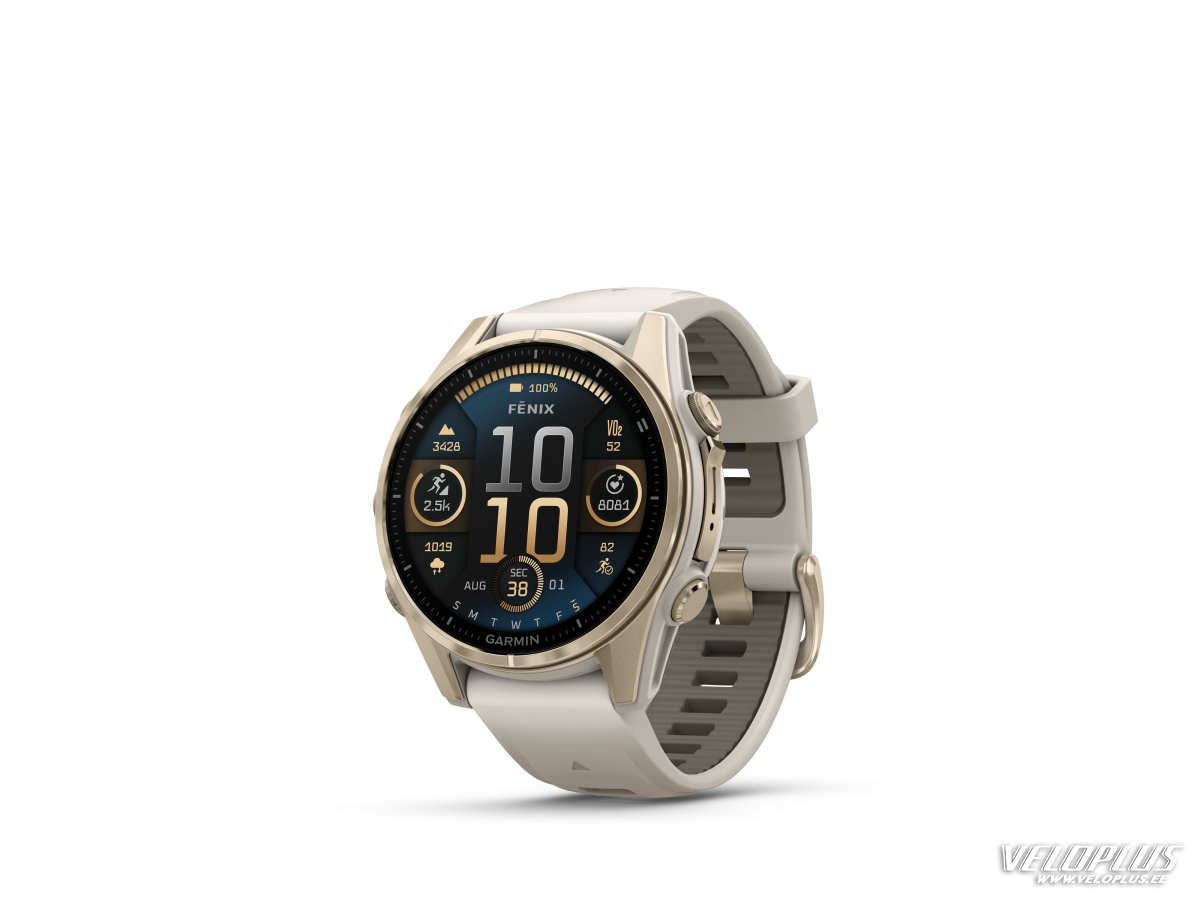 Garmin fenix 8 – 43 mm, AMOLED,Sapphire Soft Gold/Fog Gray/Dark Sandstone