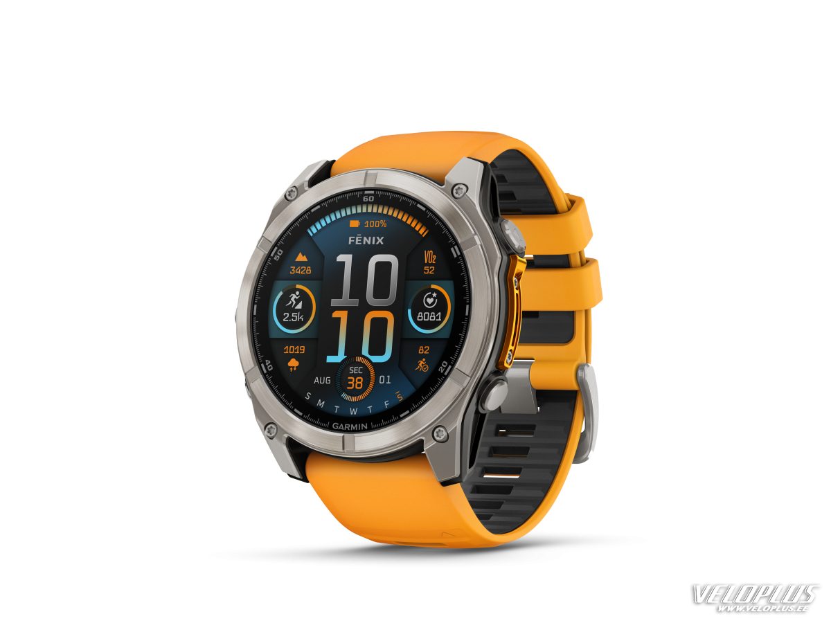 Garmin fenix 8 – 51 mm, AMOLED, Sapphire titaan/oranž