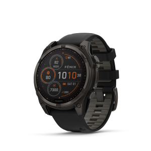 Garmin fenix 8 – 47 mm, Solar, Sapphire  Carbon Gray DLC Titanium/Black