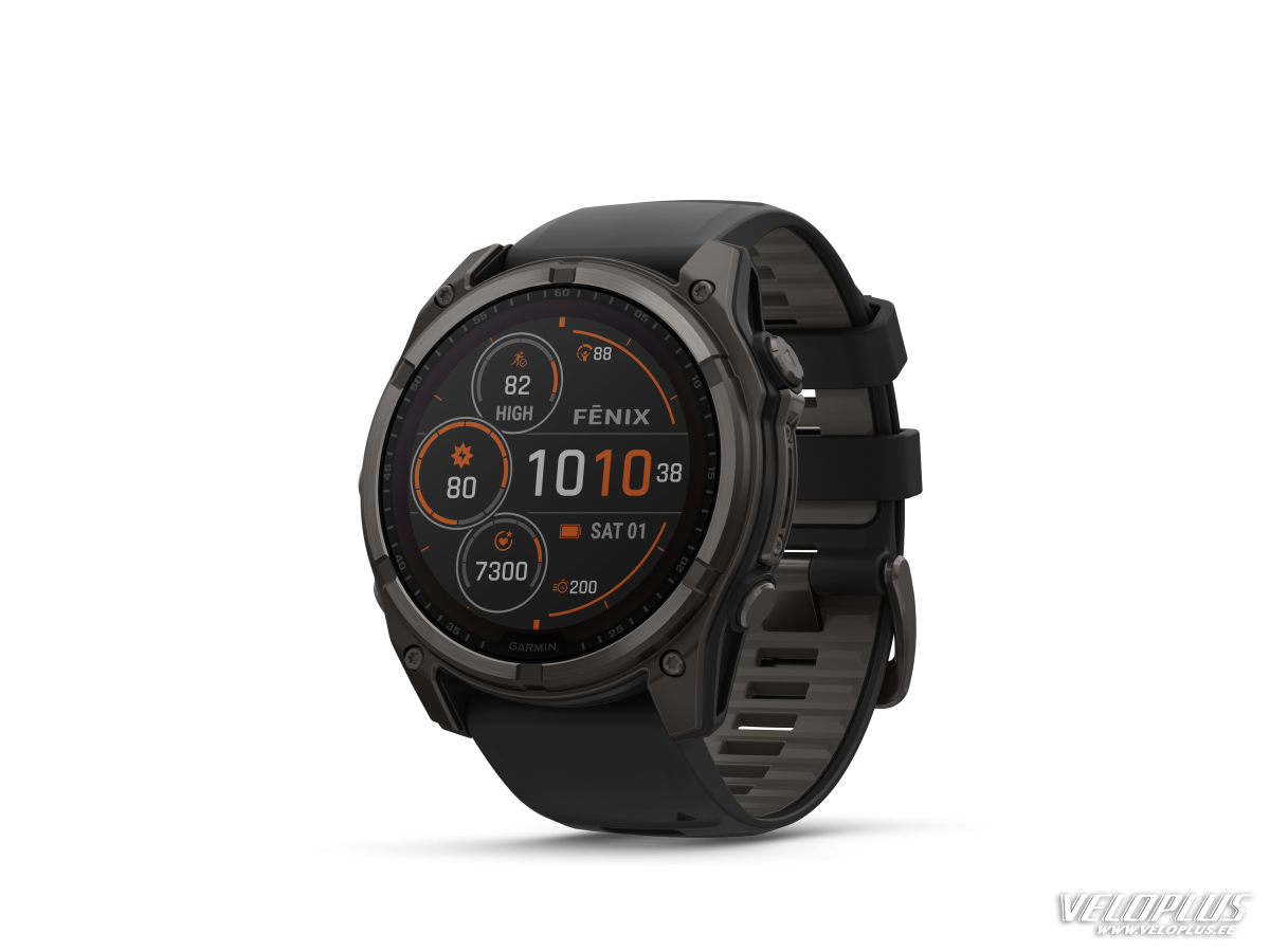 Garmin fenix 8 – 51 mm, Solar, süsinikhall DLC titaan/must