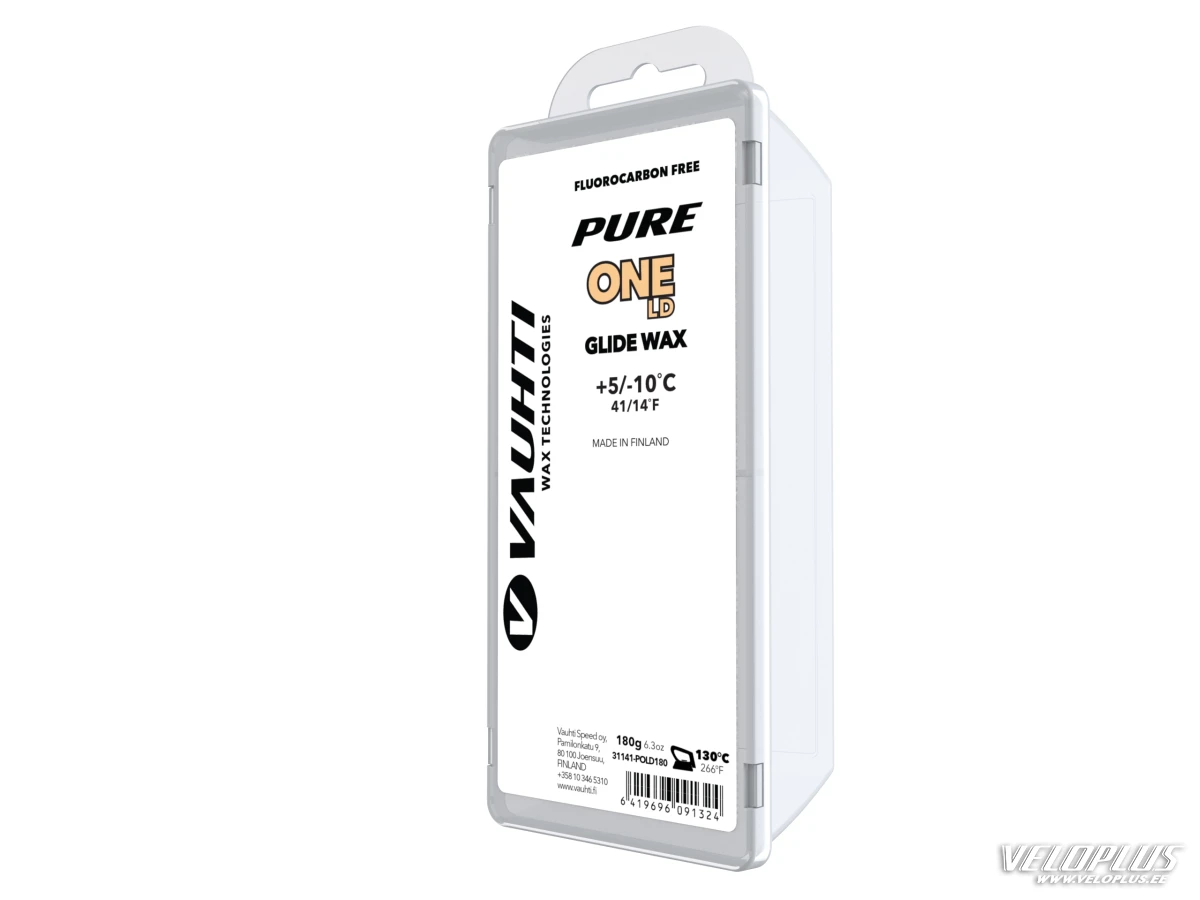 Slēpju slīdvaska VAUHTI PURE ONE LD ORANGE +5…-10°C 180g