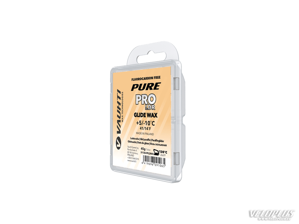 Glide wax VAUHTI PURE PRO LDR ORANGE +5…-10°C 45g