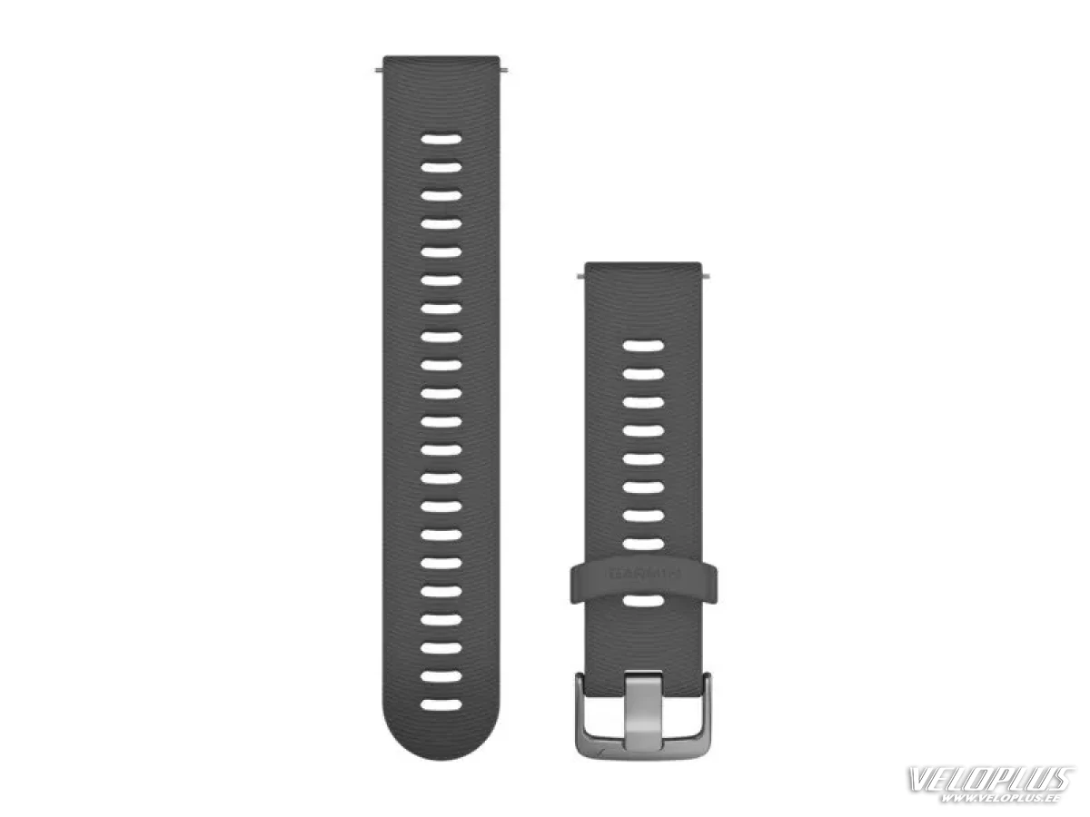 Vaihdehihna Garmin Quick Release 20mm Slate silikonista, ruostumattomasta teräksestä valmistetut osat