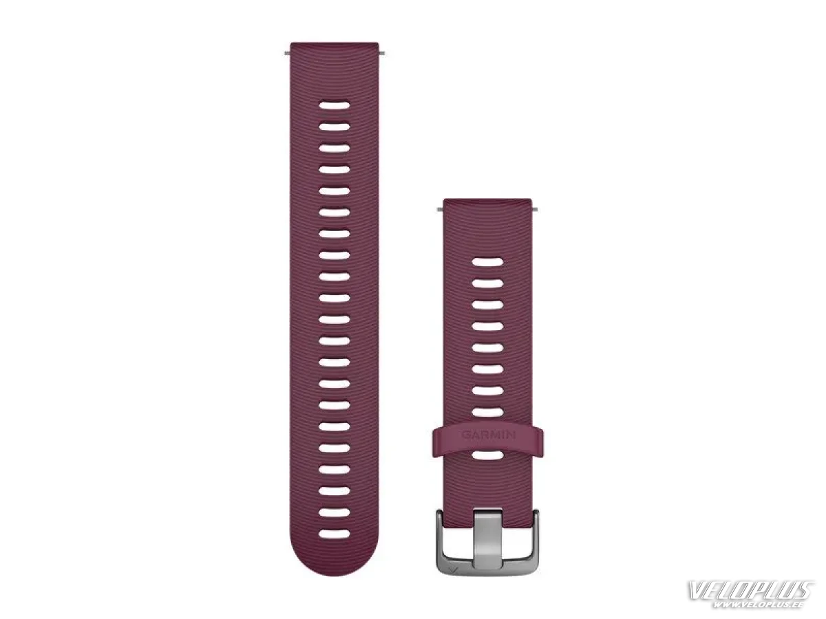 Replacement band Garmin Quick Release 20mm Berry silicone band, stainless steel hardware
