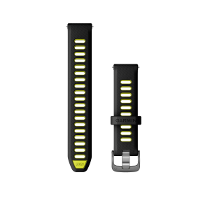 Replacement band Garmin Quick Release 18mm Black/Amp yellow silicone, slate hardware