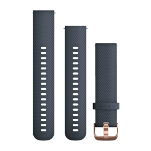 Vaihdehihna Garmin Quick Release 20mm Granite sininen silikoni, ruusukultaiset osat