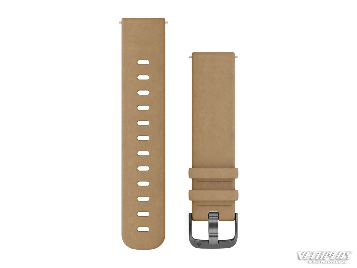 Replacement band Garmin Quick Release 20mm Tan Suede with Slate Hardware