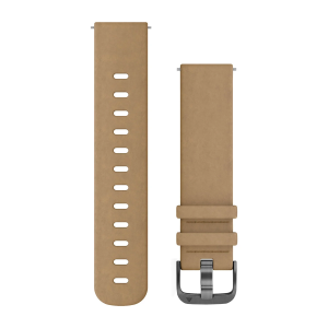 Replacement band Garmin Quick Release 20mm Tan Suede with Slate Hardware