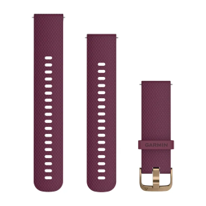 Vaihde Garmin Quick Release 20mm, Berry-silikoni, vaalean kullanväriset osat