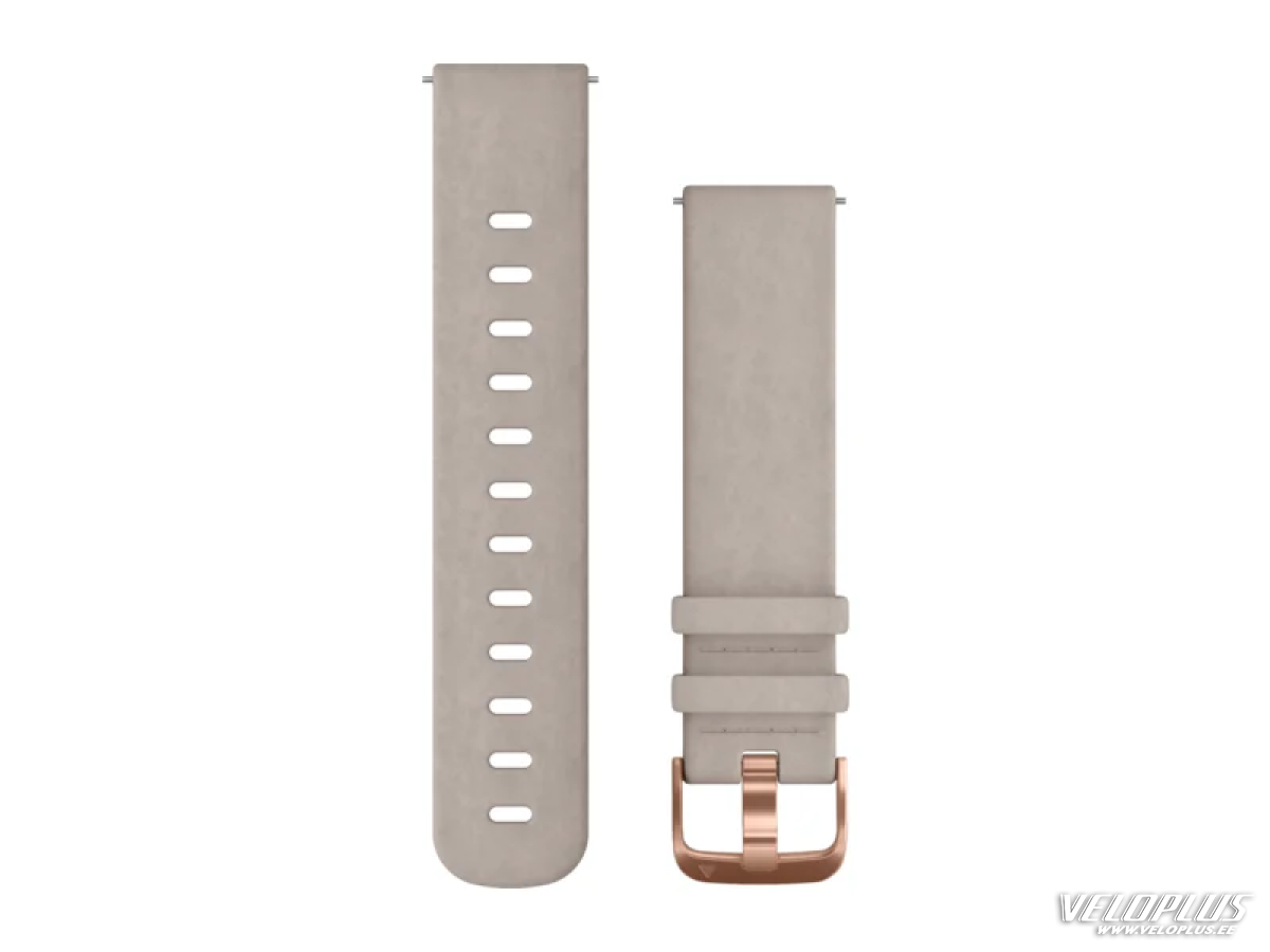 Replacement band Garmin Quick Release 20mm Gray Suede with Rose Gold Hardware