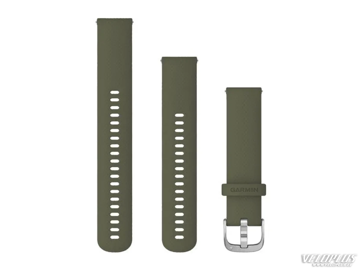 Ремешок Garmin Quick Release 20mm Moss силиконовый, серебристая фурнитура