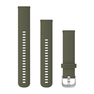 Nomaiņa siksniņa Garmin Quick Release 20mm Moss silikona, sudraba detaļas