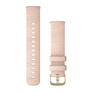 Replacement band Garmin Quick Release 20mm Blush pink woven nylon, light gold hardware