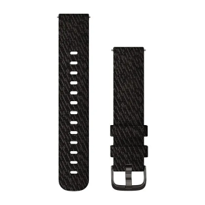 Replacement band Garmin Quick Release 20mm Black pepper woven nylon, slate hardware