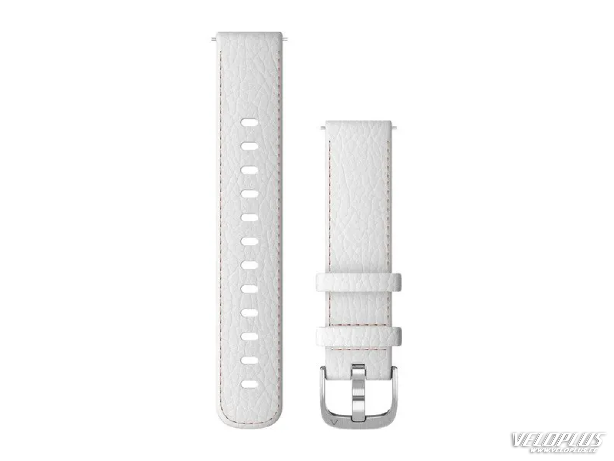 Replacement band Garmin Quick Release 18mm White Leather with Silver Hardware