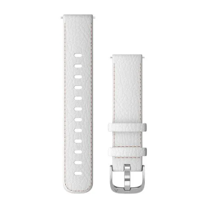 Replacement band Garmin Quick Release 18mm White Leather with Silver Hardware