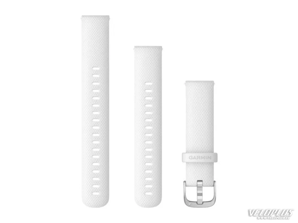 Pakeitimo dirželis Garmin Quick Release 18mm baltas spalvos, sidabrinės detalės
