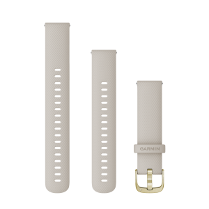 Vaihdehihna Garmin Quick Release 18mm vaalea hiekkasilikoni, vaalean kullanväriset osat