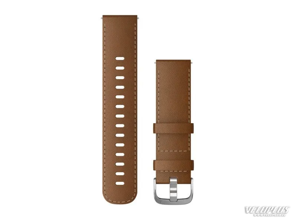 Replacement band Garmin Quick Release 22mm Brown Italian Leather, silver hardware