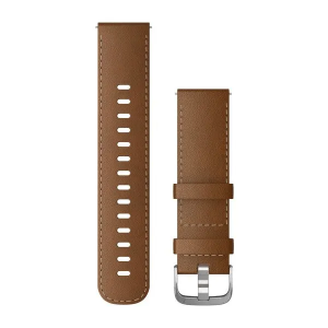 Replacement band Garmin Quick Release 22mm Brown Italian Leather, silver hardware