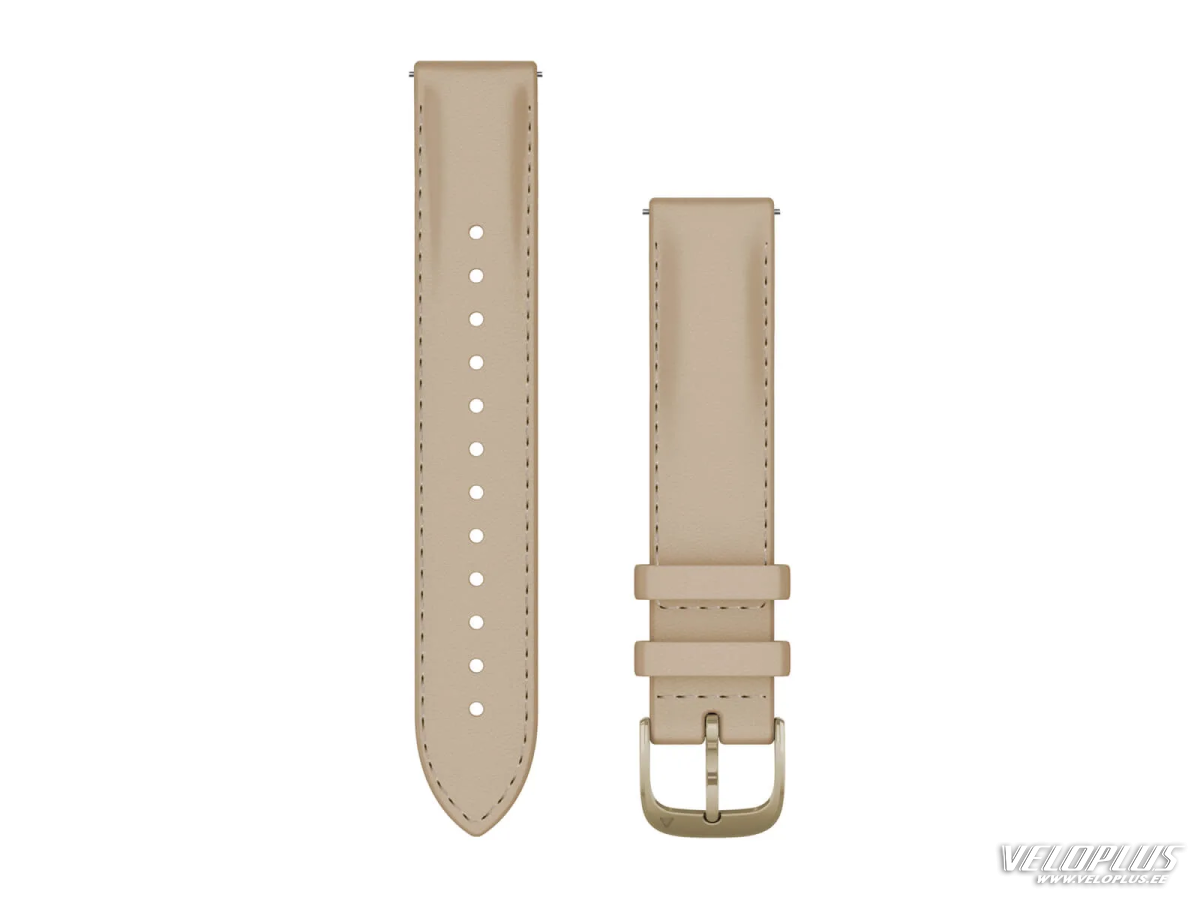 Replacement band Garmin Quick Release 18mm Light sand leather, cream gold hardware