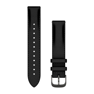 Replacement band Garmin Quick Release 18mm Black leather, brushed slate hardware