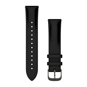 Replacement band Garmin Quick Release 20mm Black leather, brushed slate hardware