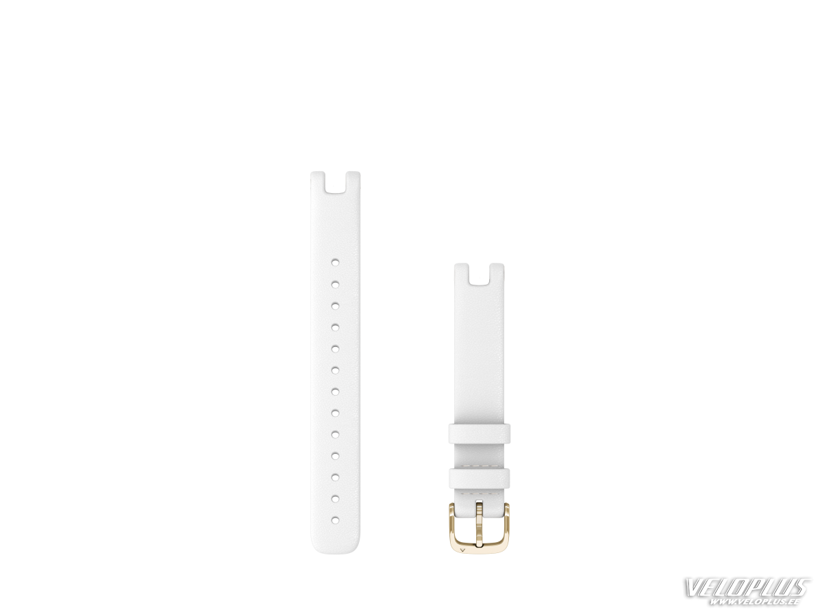 Garmin Lily Watch Bands (14 mm) White leather, cream gold hardware