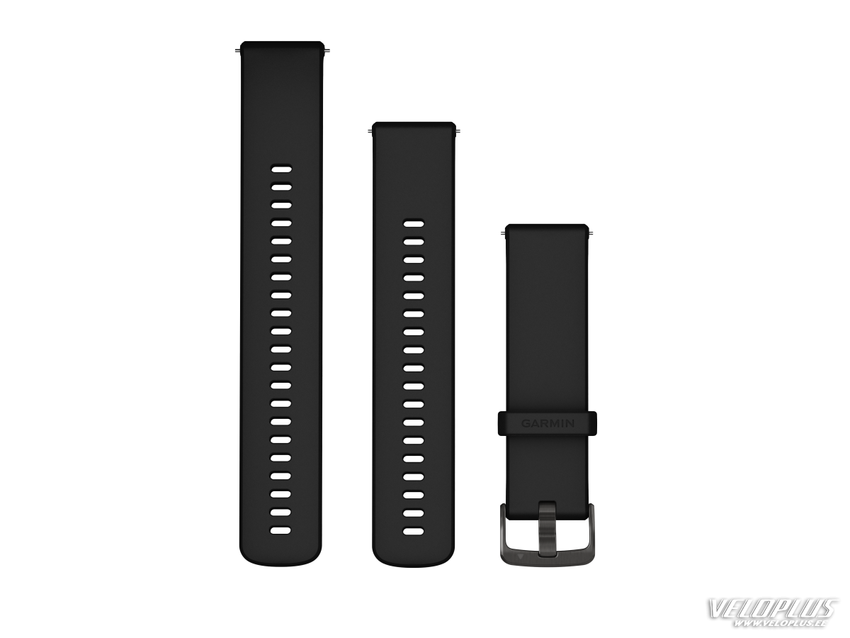 Replacement band Garmin Quick Release 22mm Black with Slate Hardware