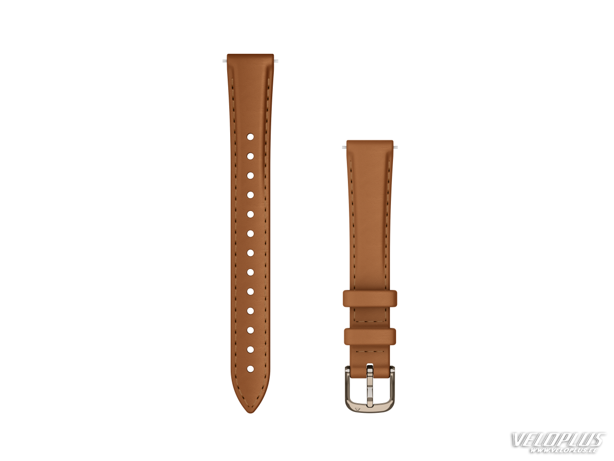 Garmin Lily 2 Watch Bands (14 mm) Tan leather, cream gold hardware