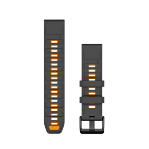 Replacement band Garmin QuickFit 22mm Graphite/Spark Orange Silicone