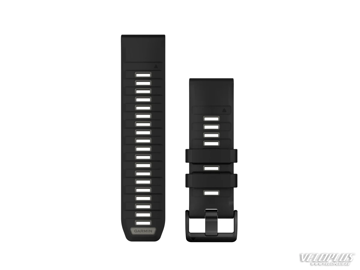 Nomaiņas siksniņa Garmin QuickFit 26mm melna/ķieģeļu pelēka silikona