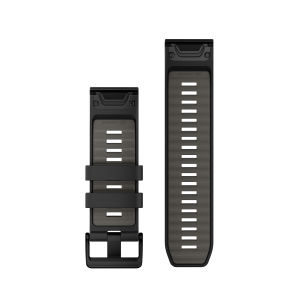 Nomaiņas siksniņa Garmin QuickFit 26mm melna/ķieģeļu pelēka silikona