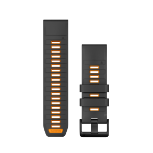 Nomaiņas siksna Garmin QuickFit 26mm Grafīta/Spark Oranžā silikona