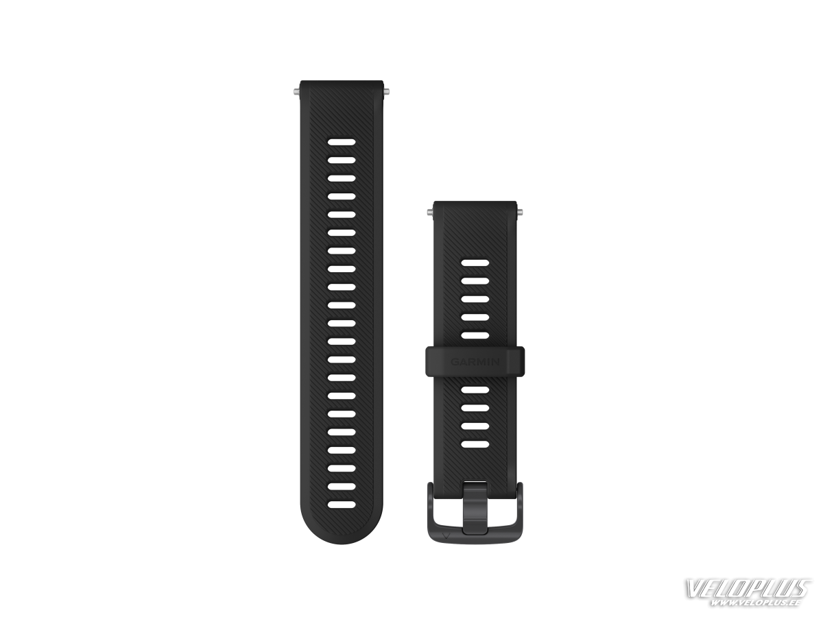 Watch Bands Garmin Forerunner 745/945 Black Silicone with Slate Hardware