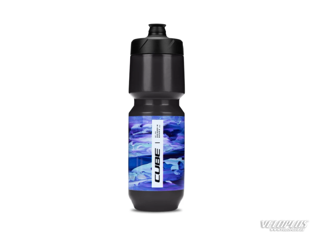 Pudel Cube Flow 750ml must-sinine muster