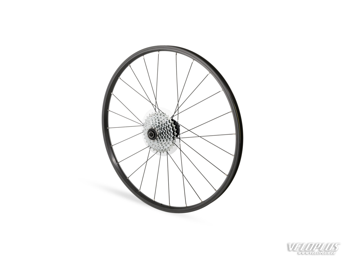 Galinis ratas WOOM EXPLORE 4 20" 22H AV HG kasečiui juodas