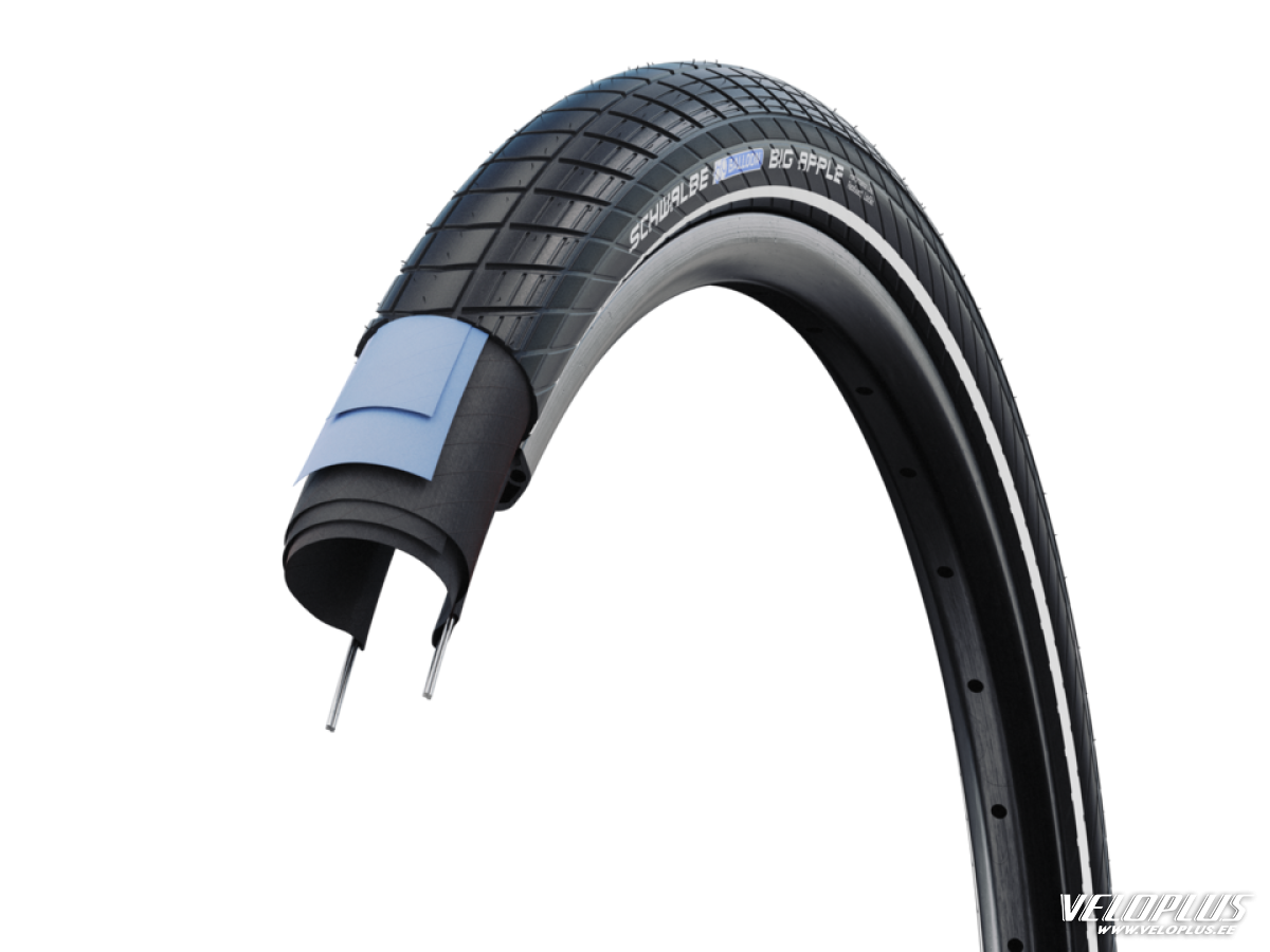 Renkaat Schwalbe BIG APPLE 24x2.15 55-507 Musta+heijastava taitettava