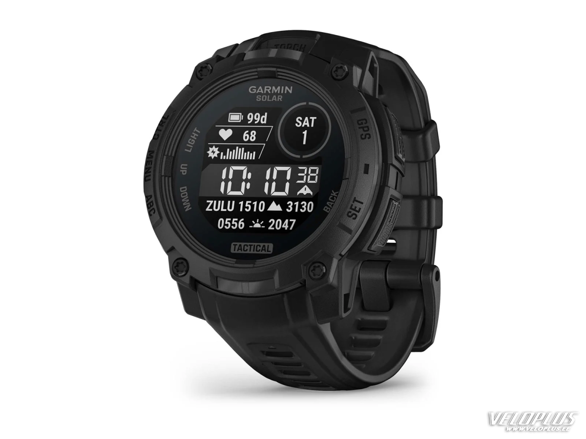 Garmin Instinct 3 - 45 mm, Solar, Tactical Edition, musta ja musta ranneke