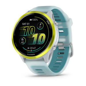 Garmin Forerunner 570 47 мм, ярко-жёлтый алюминий / каменно-белый / с бирюзово-синим ремешком