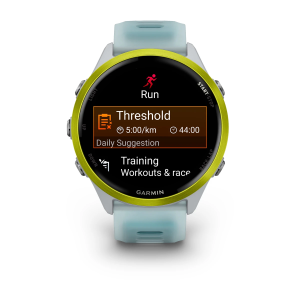 Garmin Forerunner 570 47 мм, ярко-жёлтый алюминий / каменно-белый / с бирюзово-синим ремешком